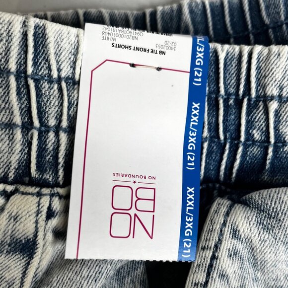 No Boundaries Denim Shorts Womens SIze 3X New Elastic Waist Drawstring Raw Hem - Picture 9 of 10